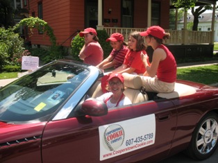 Riding in the Hall of Fame Game Parade, Cooperstown, June 16